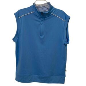 Maelreg Sky Blue Pullover 1/4 Zip Golf Vest Mens Size Medium Moisture Wicking